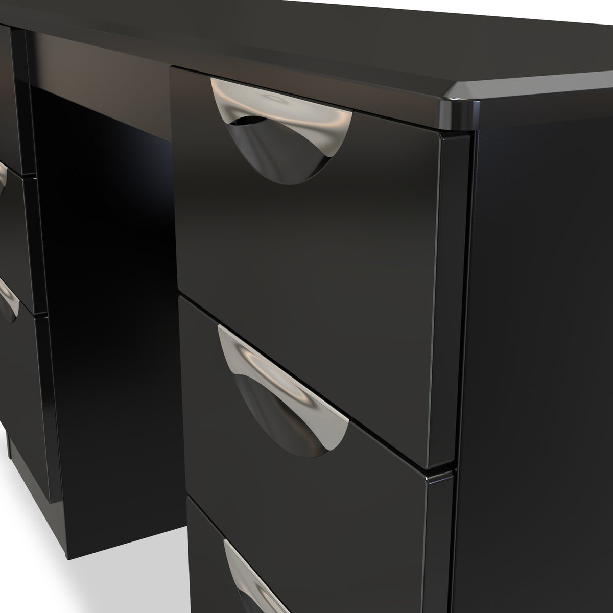 Beckett Black Gloss 6 Drawer Storage Desk