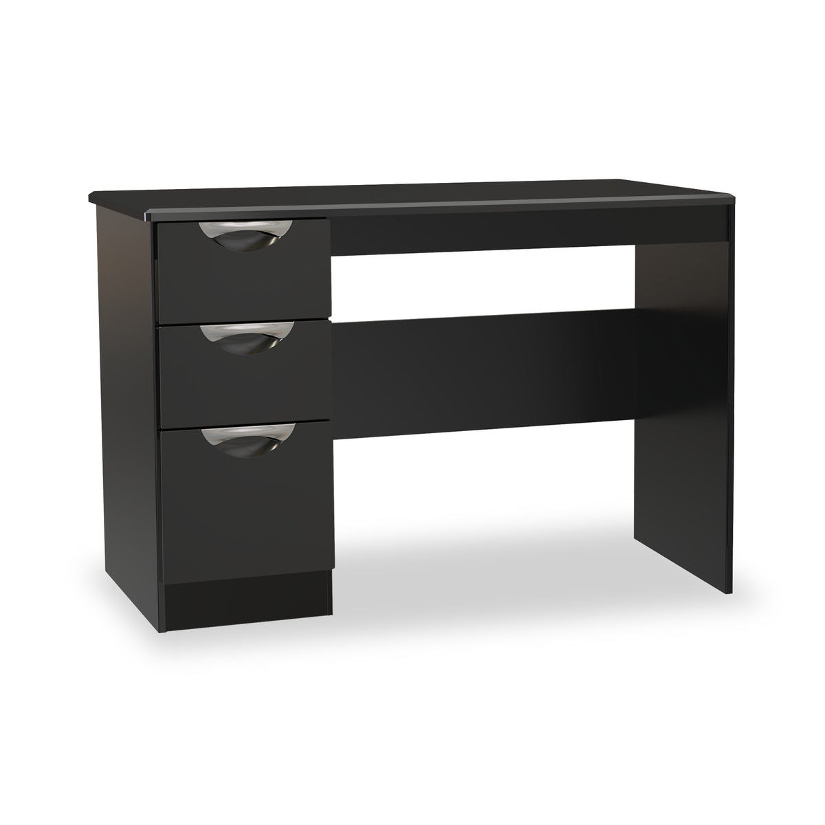Beckett Black Gloss 3 Drawer Storage Desk from Roseland Furniture