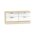 Beckett White & Wood Gloss 4 Drawer Low Storage Unit from Roseland