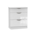 Beckett White Gloss 3 Drawer Deep Chest from Roseland Furniture