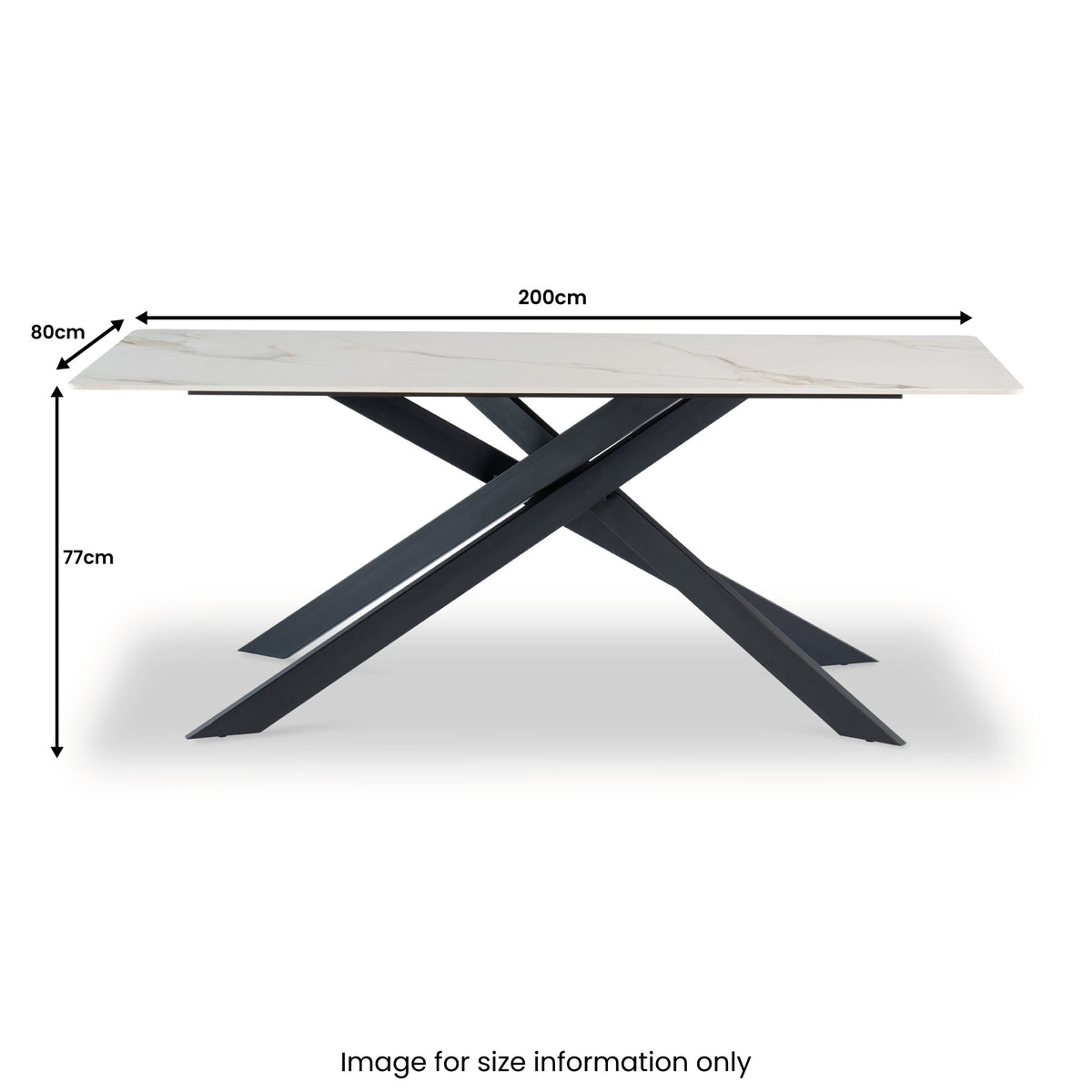 Casey White & Gold Sintered Stone 200cm Dining Table from Roseland