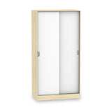 Beckett White and Wood Gloss Sliding Wardrobe from Roseland