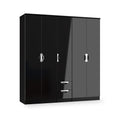 Beckett 5 Door 2 Drawer Wardrobe Black Gloss from Roseland Furniture