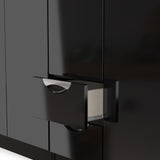 Beckett 5 Door 2 Drawer Wardrobe Black Gloss from Roseland Furniture