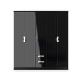 Beckett 5 Door 2 Drawer Wardrobe Black Gloss from Roseland Furniture