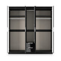 Beckett 5 Door 2 Drawer Wardrobe Black Gloss from Roseland Furniture