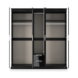 Beckett 5 Door 2 Drawer Wardrobe Black Gloss from Roseland Furniture