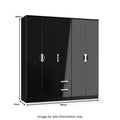 Beckett 5 Door 2 Drawer Wardrobe Black Gloss from Roseland Furniture