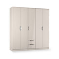 Beckett 5 Door 2 Drawer Wardrobe Cream Gloss from Roseland Furniture