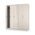 Beckett 5 Door 2 Drawer Wardrobe Cream Gloss from Roseland Furniture