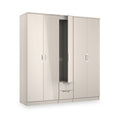 Beckett 5 Door 2 Drawer Wardrobe Cream Gloss from Roseland Furniture