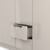 Beckett 5 Door 2 Drawer Wardrobe Cream Gloss from Roseland Furniture