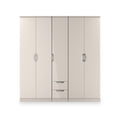 Beckett 5 Door 2 Drawer Wardrobe Cream Gloss from Roseland Furniture