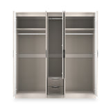 Beckett 5 Door 2 Drawer Wardrobe Cream Gloss from Roseland Furniture