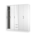 Beckett 5 Door 2 Drawer Wardrobe White Gloss from Roseland Furniture