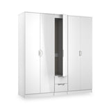 Beckett 5 Door 2 Drawer Wardrobe White Gloss from Roseland Furniture