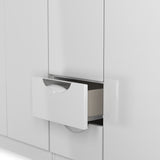 Beckett 5 Door 2 Drawer Wardrobe White Gloss from Roseland Furniture