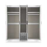 Beckett 5 Door 2 Drawer Wardrobe White Gloss from Roseland Furniture