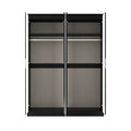 Beckett 4 Door Mirrored Wardrobe Black from Roseland Furniture