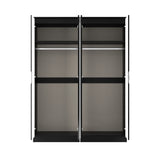 Beckett 4 Door Mirrored Wardrobe Black from Roseland Furniture