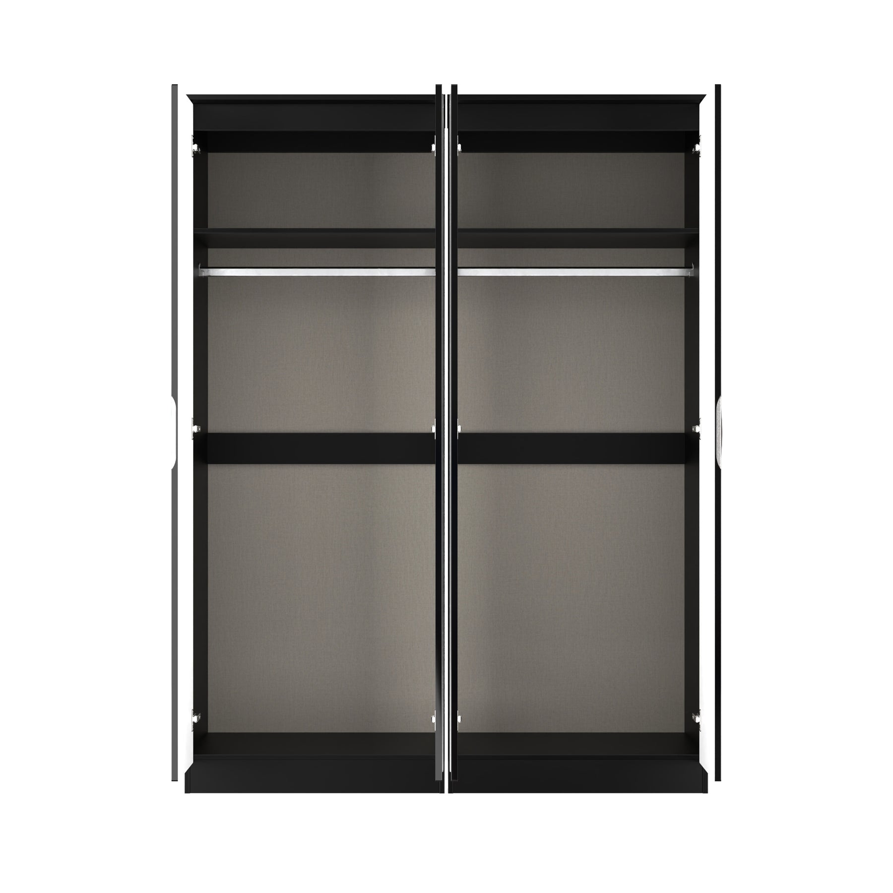 Beckett 4 Door Mirrored Wardrobe Black from Roseland Furniture