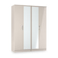 Beckett 4 Door Mirrored Wardrobe Cream from Roseland Furniture