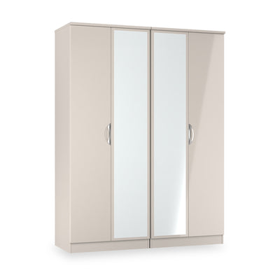 Beckett 4 Door Mirrored Wardrobe