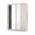 Beckett 4 Door Mirrored Wardrobe Cream from Roseland Furniture