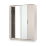 Beckett 4 Door Mirrored Wardrobe Cream from Roseland Furniture