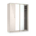 Beckett 4 Door Mirrored Wardrobe Cream from Roseland Furniture