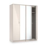 Beckett 4 Door Mirrored Wardrobe Cream from Roseland Furniture