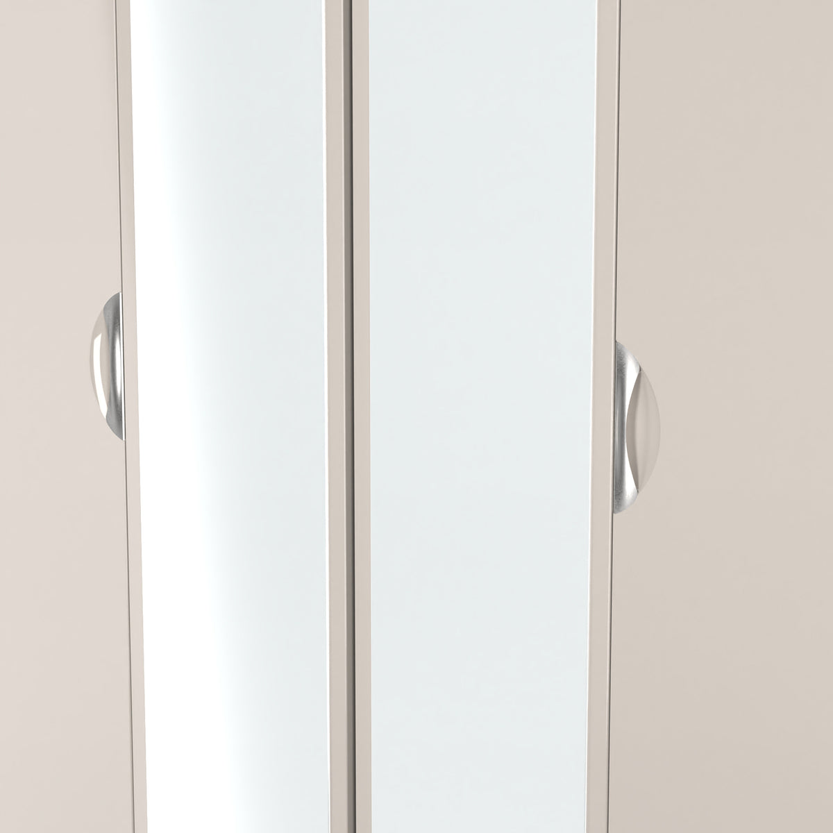 Beckett 4 Door Mirrored Wardrobe Cream from Roseland Furniture