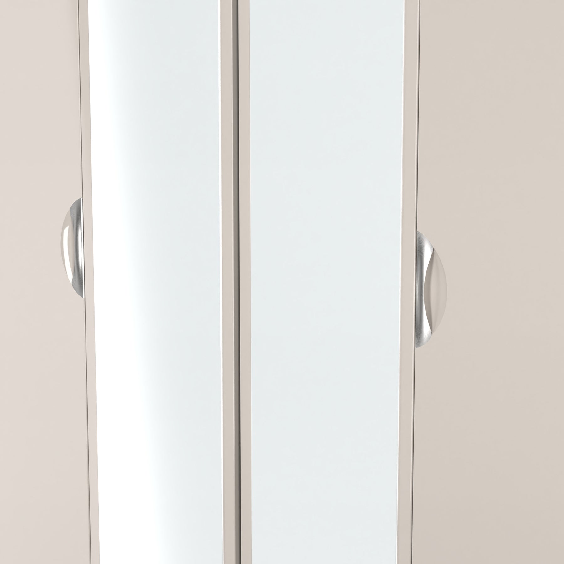 Beckett 4 Door Mirrored Wardrobe Cream from Roseland Furniture