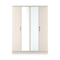 Beckett 4 Door Mirrored Wardrobe Cream from Roseland Furniture