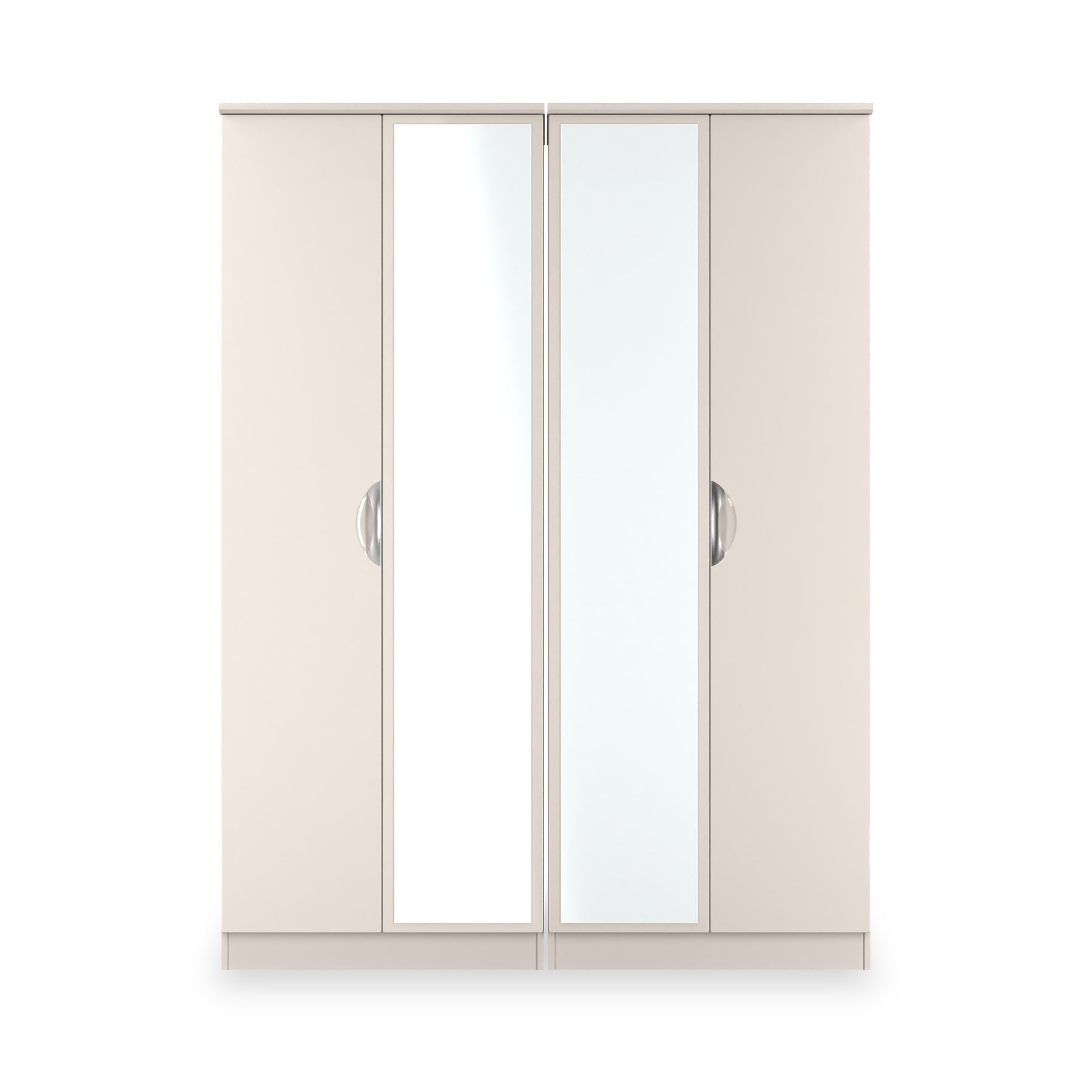 Beckett 4 Door Mirrored Wardrobe Cream from Roseland Furniture