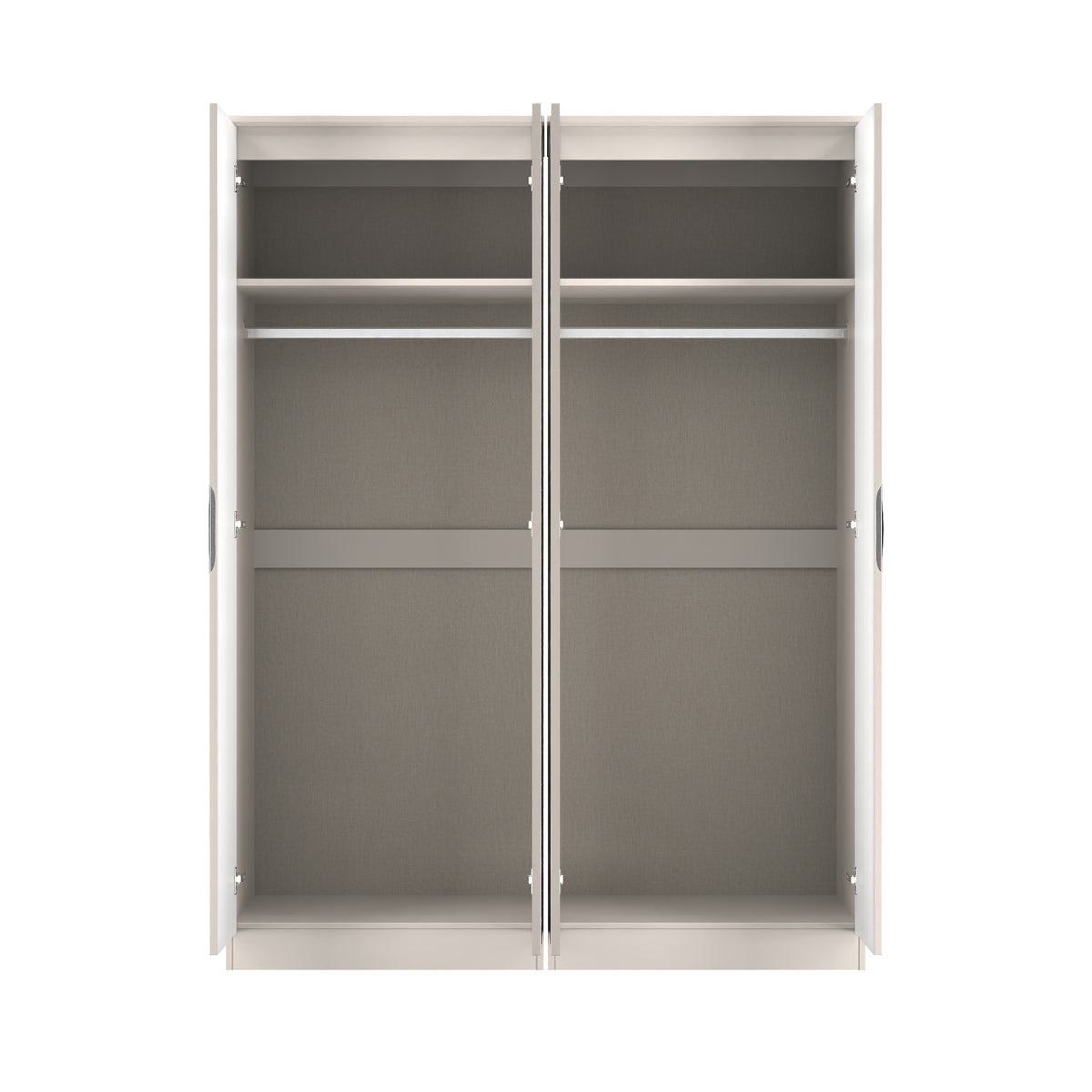 Beckett 4 Door Mirrored Wardrobe Cream from Roseland Furniture