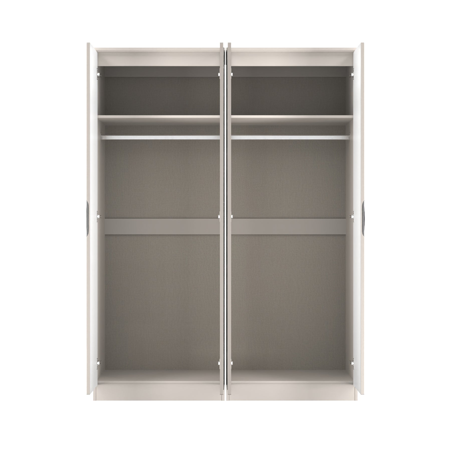 Beckett 4 Door Mirrored Wardrobe Cream from Roseland Furniture