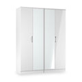 Beckett 4 Door Mirrored Wardrobe White from Roseland Furniture
