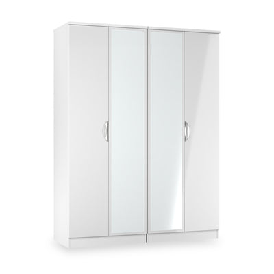 Beckett 4 Door Mirrored Wardrobe