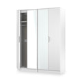 Beckett 4 Door Mirrored Wardrobe White from Roseland Furniture
