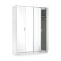 Beckett 4 Door Mirrored Wardrobe White from Roseland Furniture