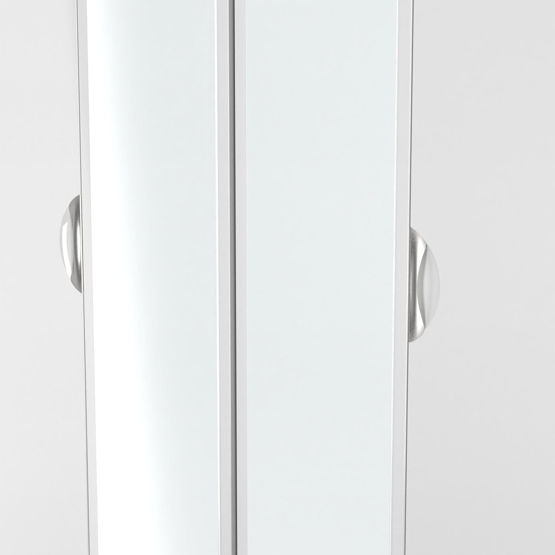 Beckett 4 Door Mirrored Wardrobe White from Roseland Furniture