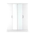 Beckett 4 Door Mirrored Wardrobe White from Roseland Furniture