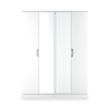 Beckett 4 Door Mirrored Wardrobe White from Roseland Furniture