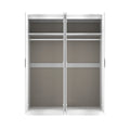 Beckett 4 Door Mirrored Wardrobe White from Roseland Furniture