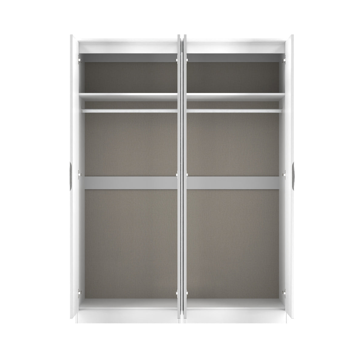 Beckett 4 Door Mirrored Wardrobe White from Roseland Furniture