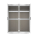 Beckett 4 Door Mirrored Wardrobe White from Roseland Furniture