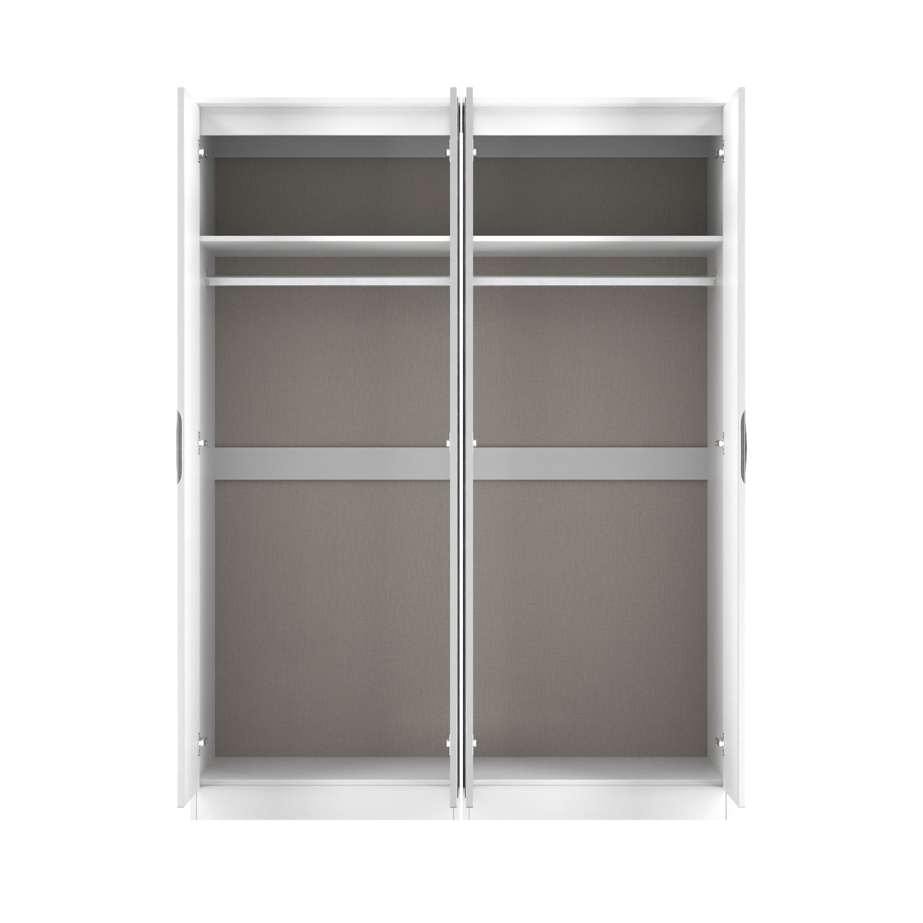 Beckett 4 Door Mirrored Wardrobe White from Roseland Furniture