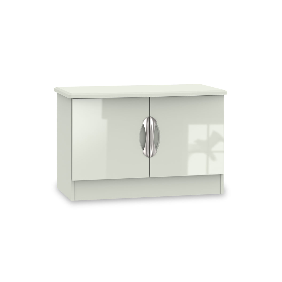 Beckett Cream Gloss 2 Door Compact TV Unit from Roseland
