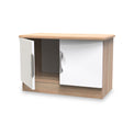 Beckett White Gloss and Light Wood 2 Door Compact TV Cabinet from Roseland